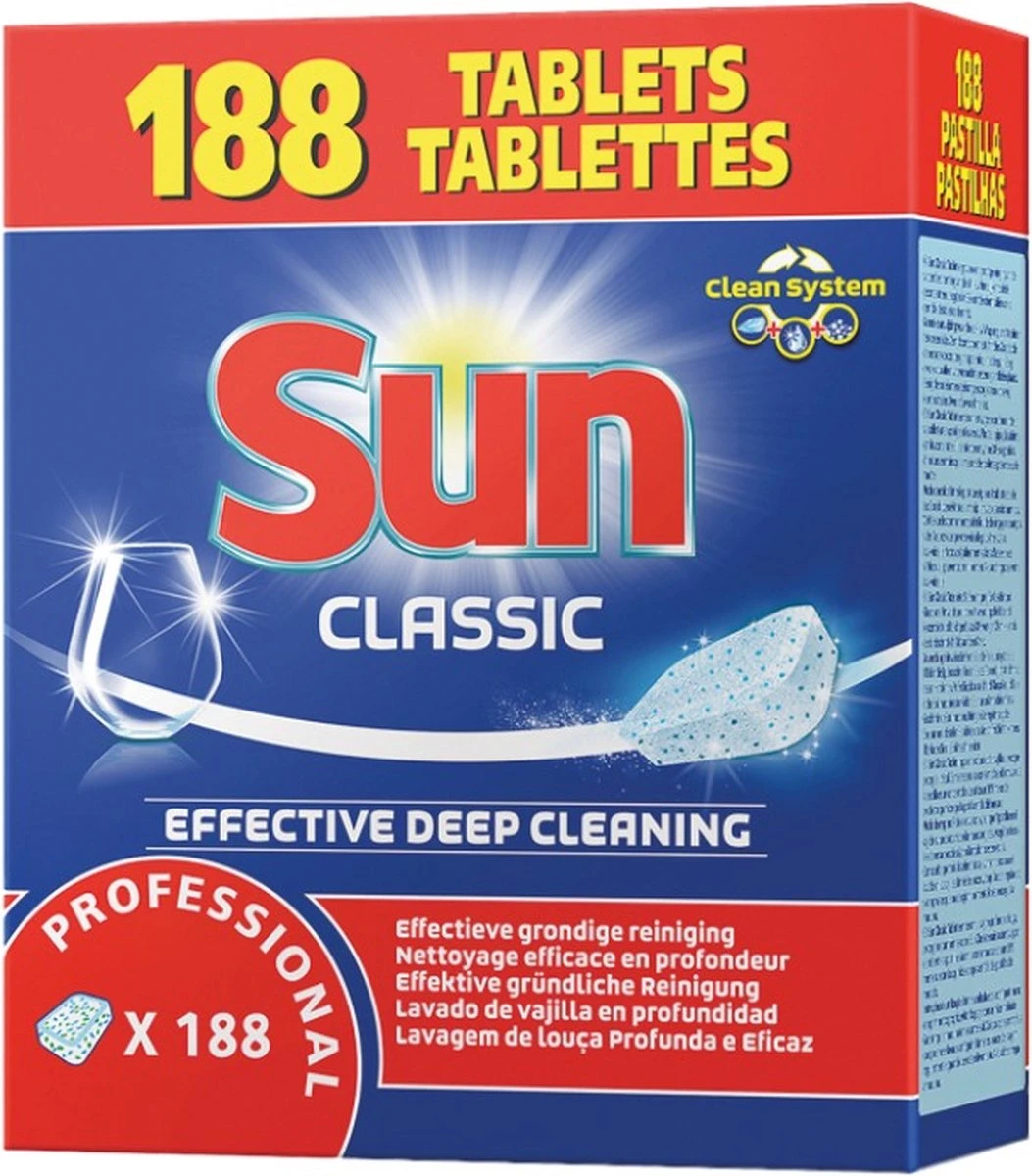 SUN® Sun Professional Vaatwastabletten - 188 Stuks - Afbeelding 2
