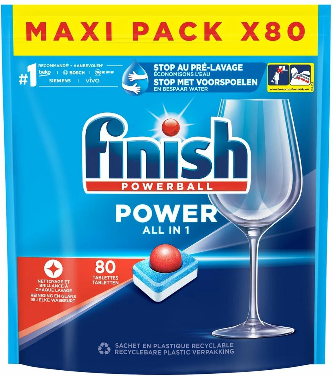 Finish Power All In One Regular Vaatwastabletten - 80 Stuks - Afbeelding 7