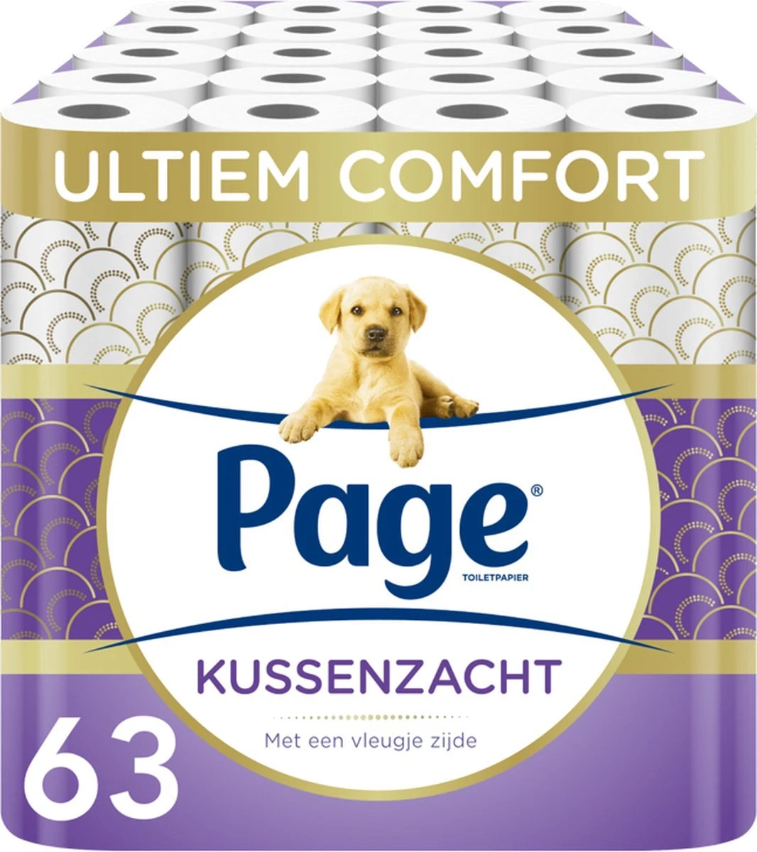 Page Toiletpapier - 63 Rollen - Kussenzacht Wc Papier (3-laags) - Met Extra Zijde - Voordeelverpakking - Afbeelding 7