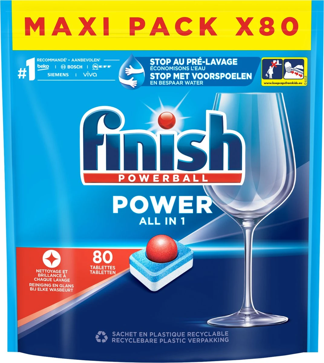 Finish Power All In One Regular Vaatwastabletten - 80 Stuks