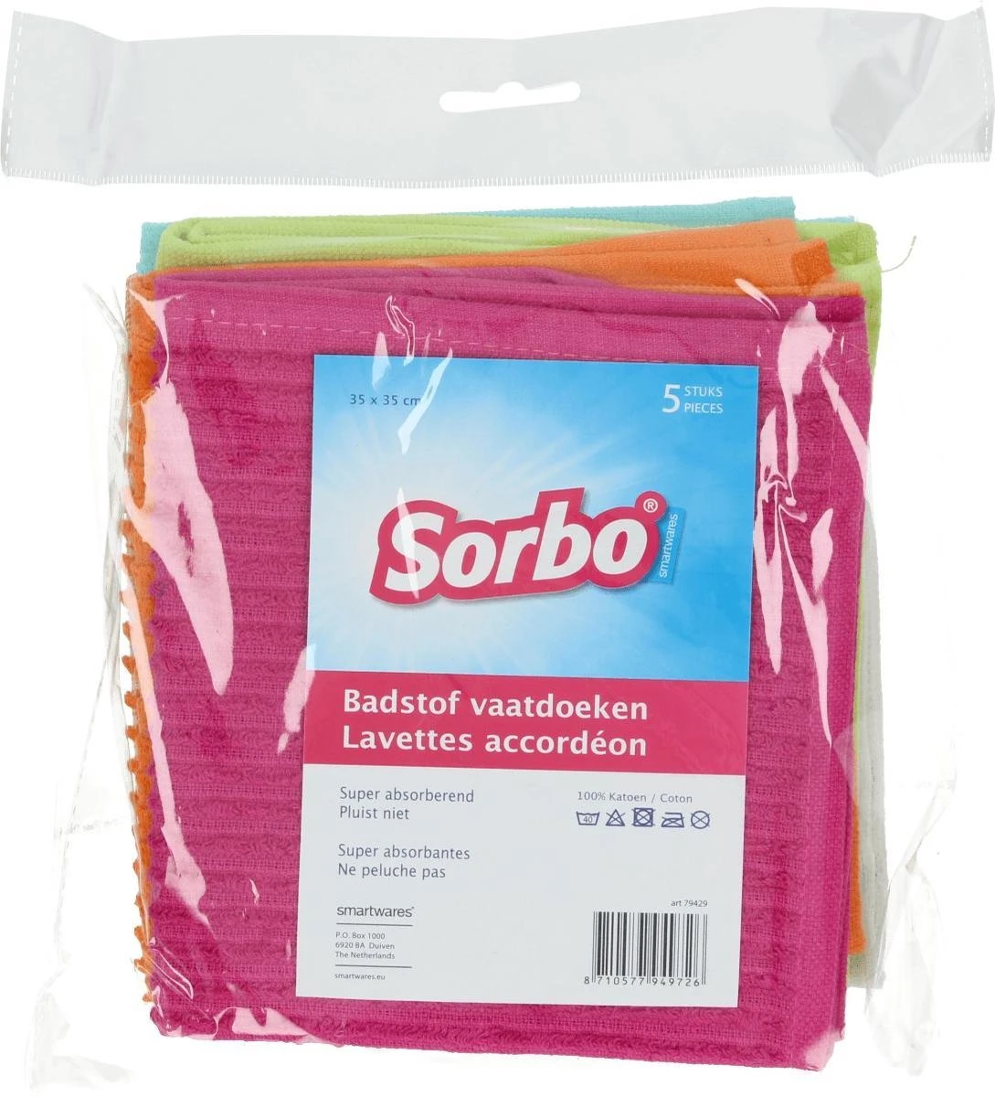 Sorbo Badstof Vaatdoeken 35 X 35 Cm 5 Stuks - Afbeelding 6