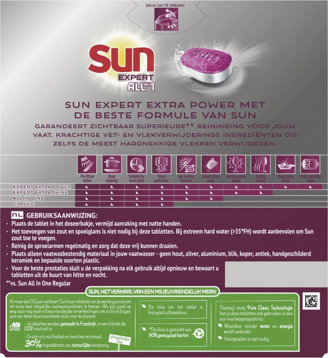 SUNĀ® Sun Expert All-in 1 Vaatwastabletten - 60 Tabletten - Voordeelverpakking - Afbeelding 4