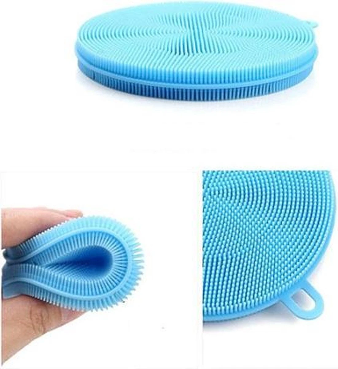 Merkloos Duurzame Siliconen Schoonmaak Spons - Schuurspons - Multifunctionele Siliconen Borstel - Keukenspons - Schoonmaakspons Voor In De Keuken - Dubbelzijdig - Universeel - Afbeelding 3