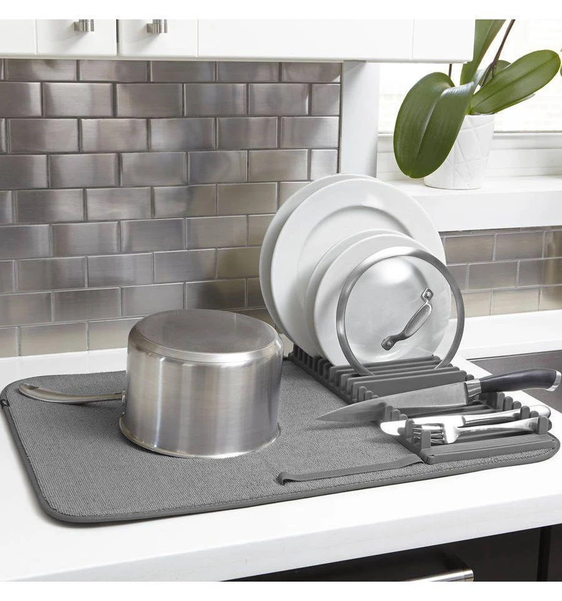 Umbra Udry Afdruiprek Met Droogmat - Antraciet - Afbeelding 3