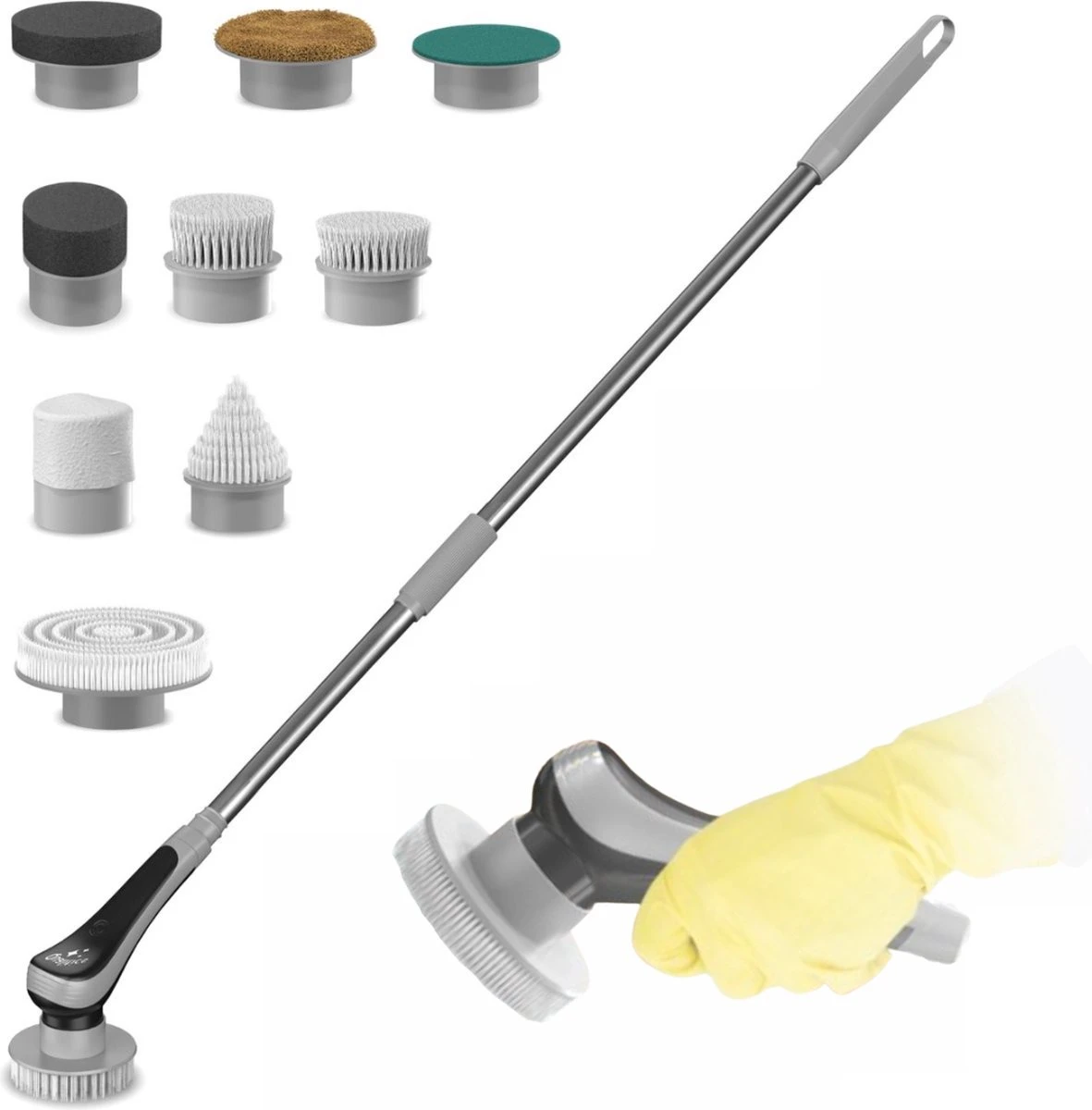 Qualitics Elektrische Schoonmaakborstel - Roterende Polijstmachine - Schrobborstel - Poetsmachine - Vloerreiniger Met 10 Opzetstukken