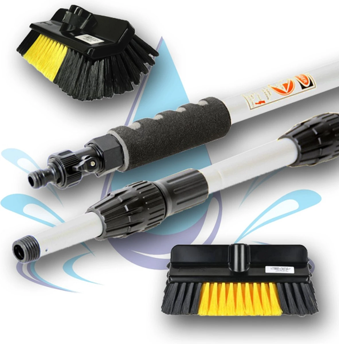 Wasborstel Met Telescopische Steel 4 Meter En Gardena Aansluiting / Wasborstel Met Uitschuifbare Telescoopsteel Met Waterdoorvoer