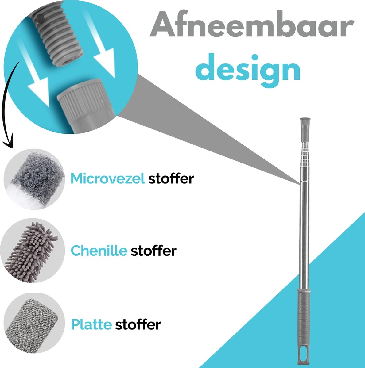 VAIVE Plumeau Uitschuifbaar - Stoffer - Duster - Ragebol Met Telescoopsteel - Afbeelding 2