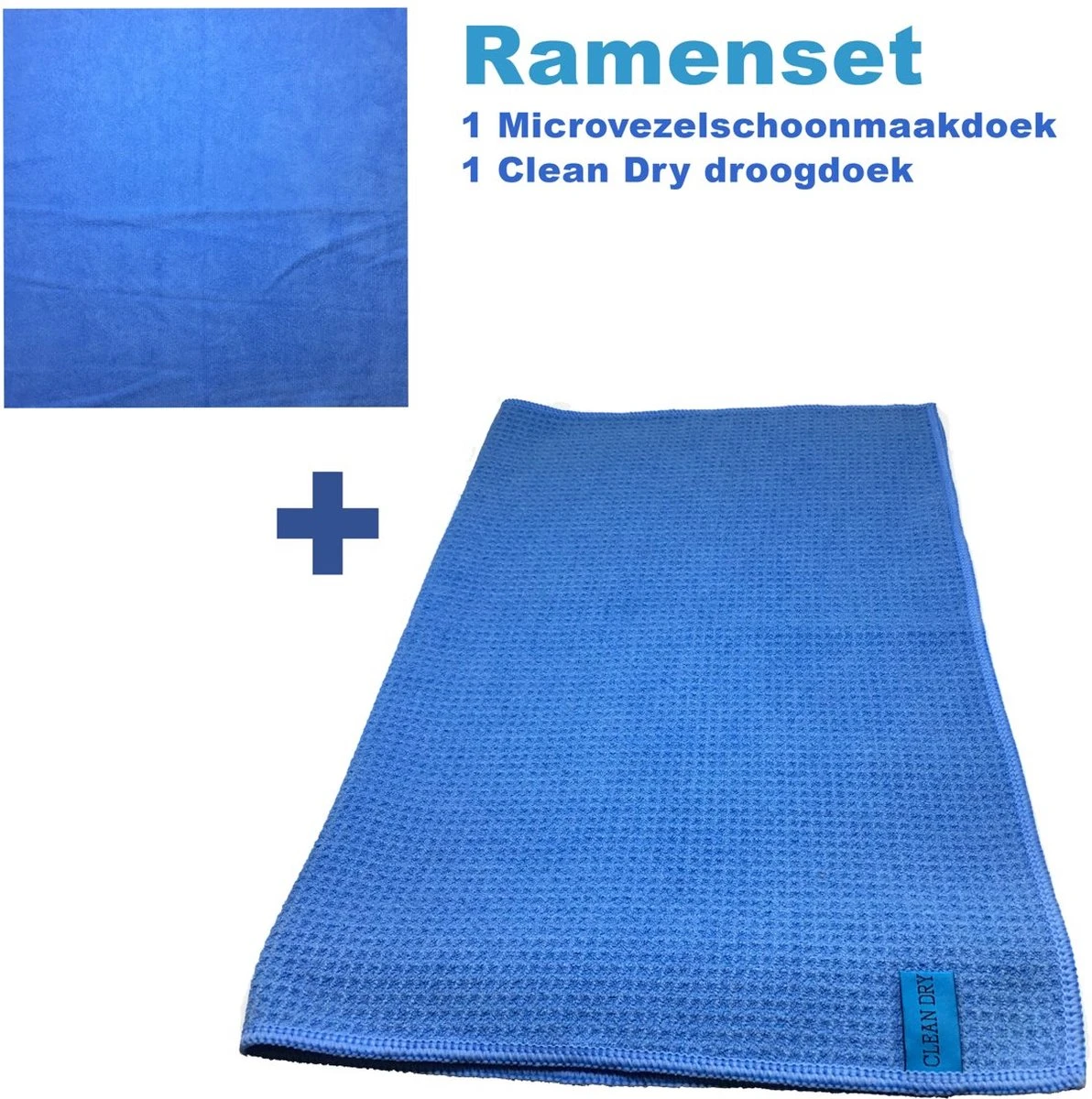Merkloos Ramenset Raamdoeken Microvezel Glasdoeken Droogdoek Ramen Clean Dry Blauw/blauw