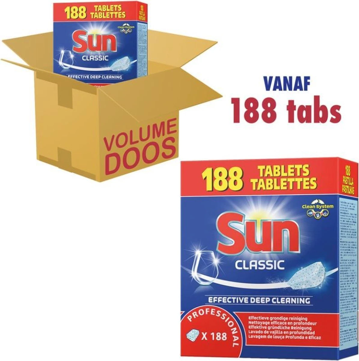 SUN® Sun Professional Vaatwastabletten - 188 Stuks - Afbeelding 3