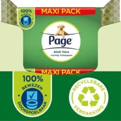 Page Vochtig Toiletpapier - 6 X 74 Stuks - Aloë Vera Maxi Vochtig Wc Papier - Voordeelverpakking