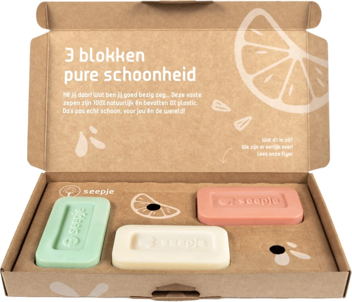 Seepje Zeepvariatie - Hand- En Lichaamszeep - Waszeep - Afwaszeep - Natuurlijke Ingredienten - 0% Plastic