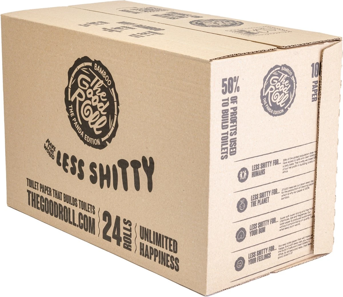 THE GOOD ROLL - WC Papier - 24 Stuks - 300vel 2-laags - The Naked Panda Edition - Bamboe Toiletpapier - Afbeelding 3