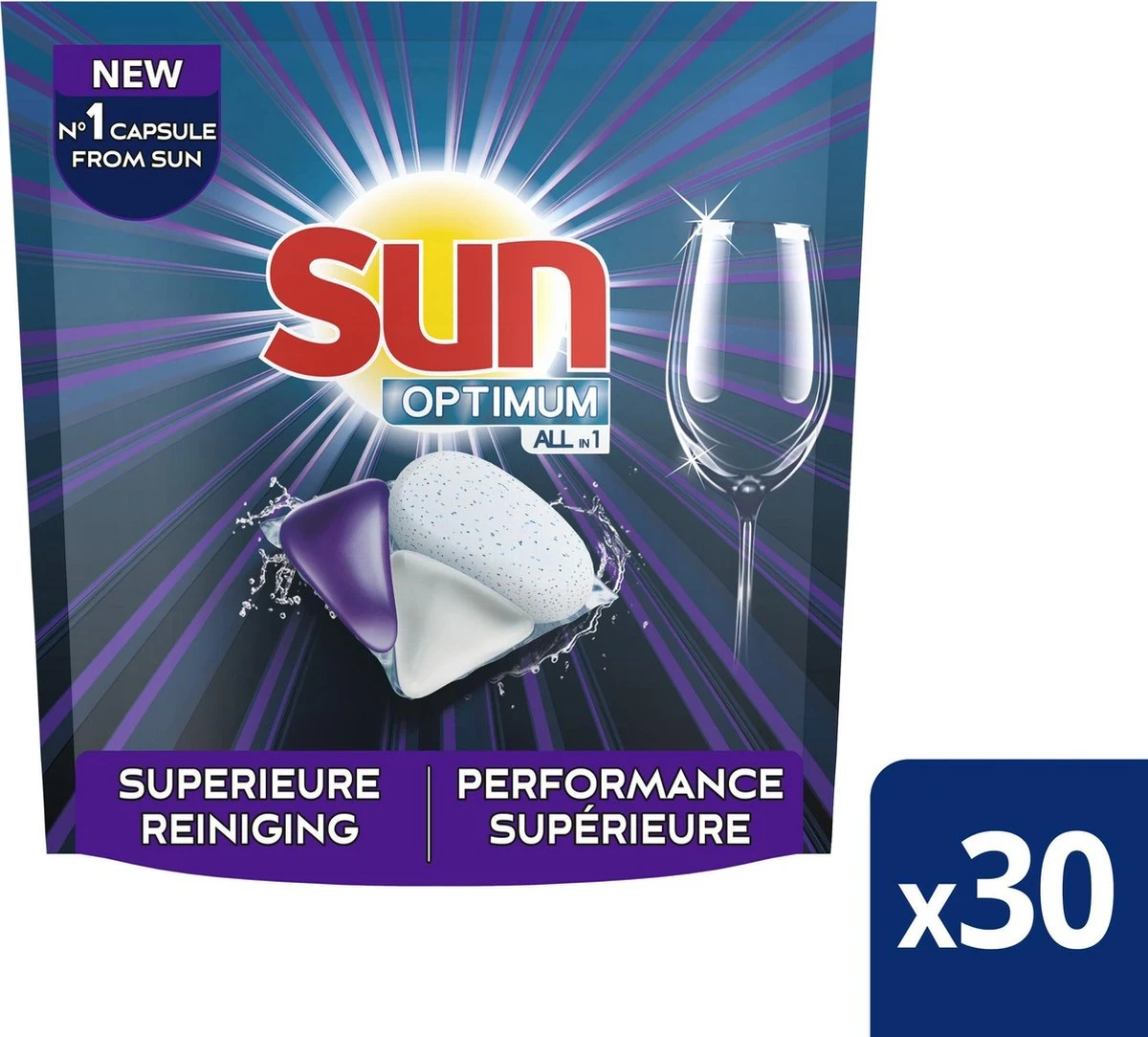 SUN® Sun Optimum All-in 1 Regular Capsules - 30 Vaatwastabletten - Maandbox - Afbeelding 3