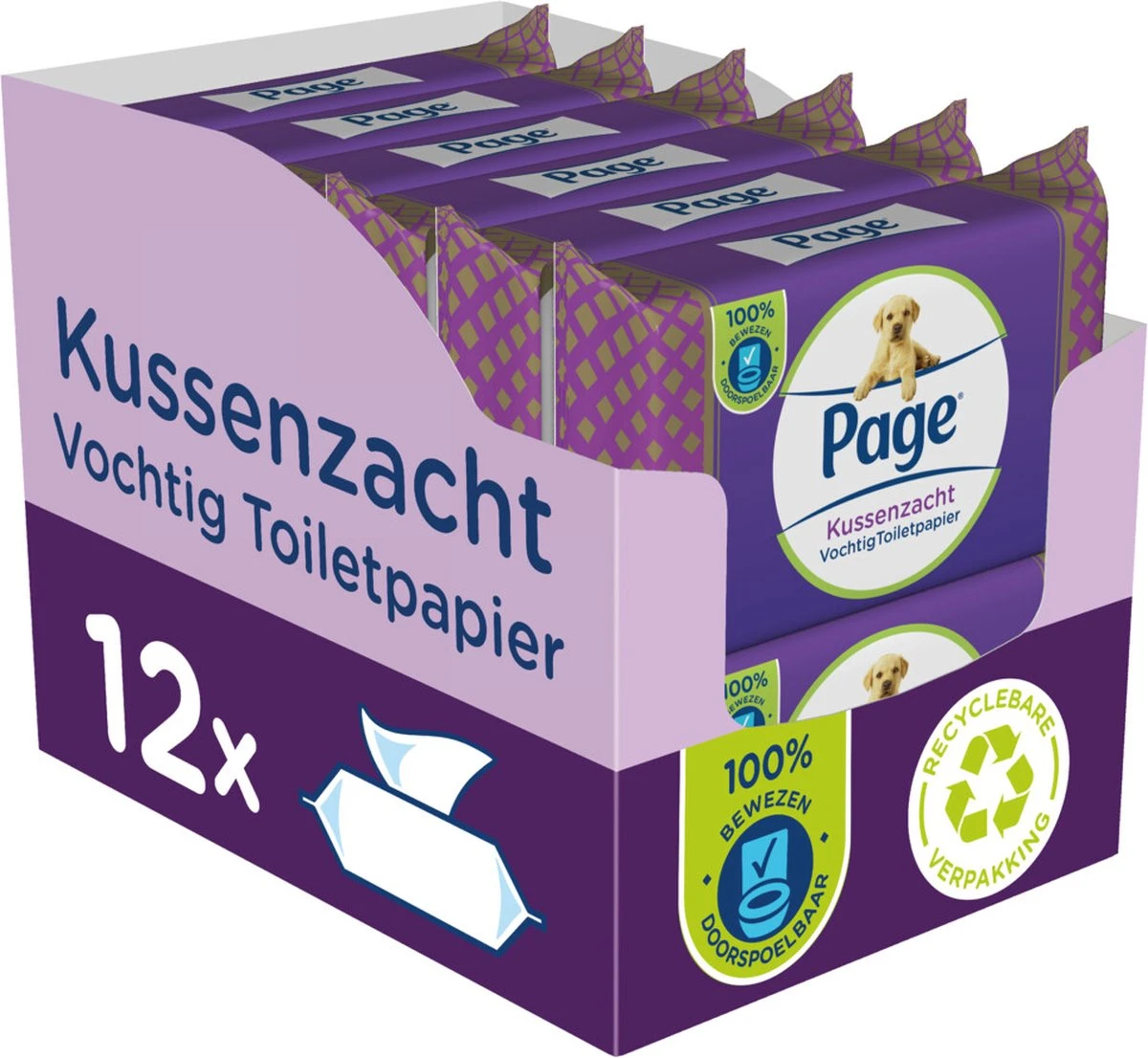 Page Vochtig Toiletpapier - 12 X 38 Stuks - Kussenzacht Vochtig Wc Papier - Voordeelverpakking - Afbeelding 7