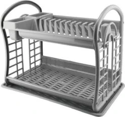 Hoffmans Afdruiprek - 2 Verdiepingen - 47x28x34 Cm - Grijs