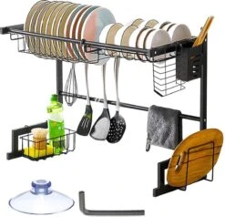 Afdruiprek Droger Zwart Voor Bestek Boven De Gootsteen 65 Cm X 29 Cm X 52 Cm