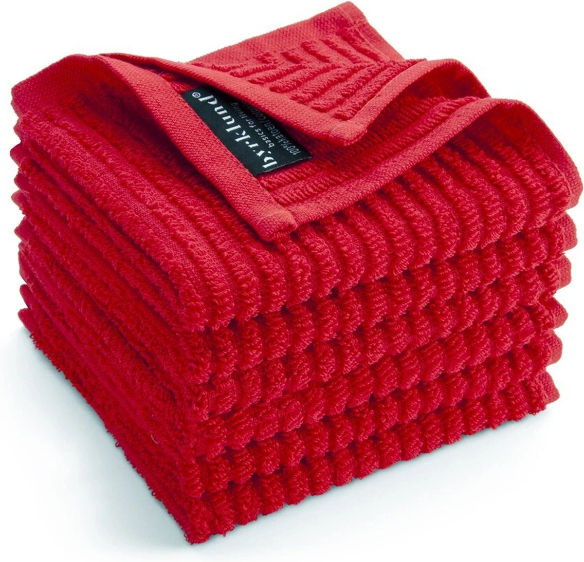 Byrklund Vaatdoek Katoen - Clean & Shiny - 6x 30x30 - Rood - Afbeelding 2