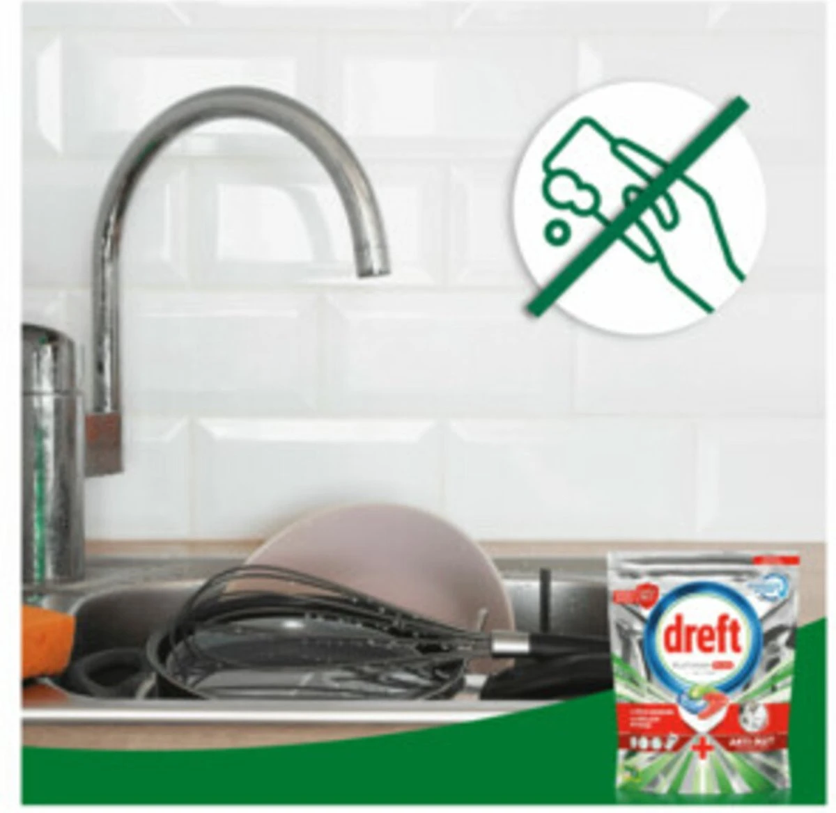 Dreft Platinum Plus All In One - Vaatwastabletten - Citroen - Voordeelverpakking 5 X 16 Stuks - Afbeelding 5