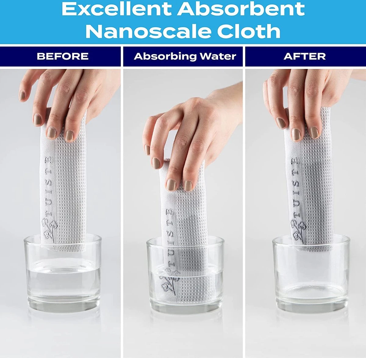 Tuiste Set Van 4, Grijs, Microvezel Microvezeldoeken, Permium Poetsdoeken, Stofdoeken, Nano Poetsdoeken, Micro Magic Magische Doeken, Multifunctionele Reinigingsdoeken, Set Van 4, 37 X 57 Cm - Afbeelding 5