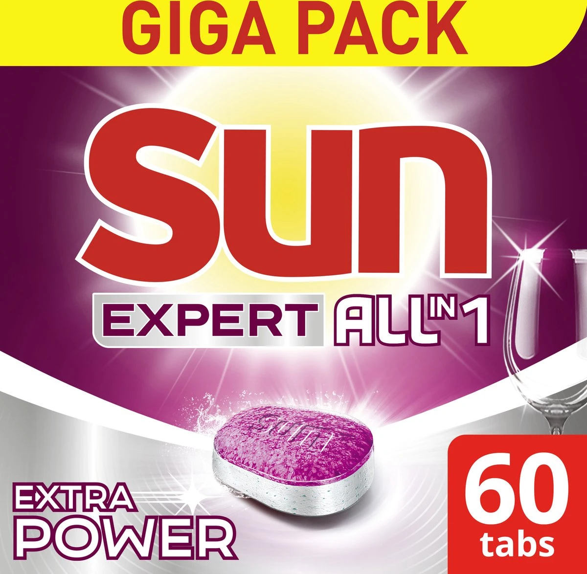 SUNĀ® Sun Expert All-in 1 Vaatwastabletten - 60 Tabletten - Voordeelverpakking - Afbeelding 3