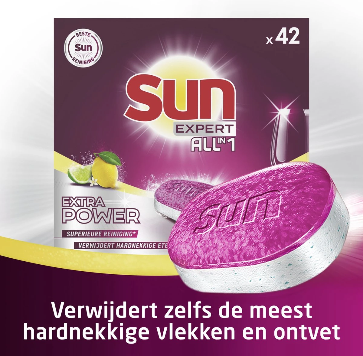 SUN® Sun Expert All-in 1 Extra Power Citroen Vaatwastabletten - Afbeelding 7