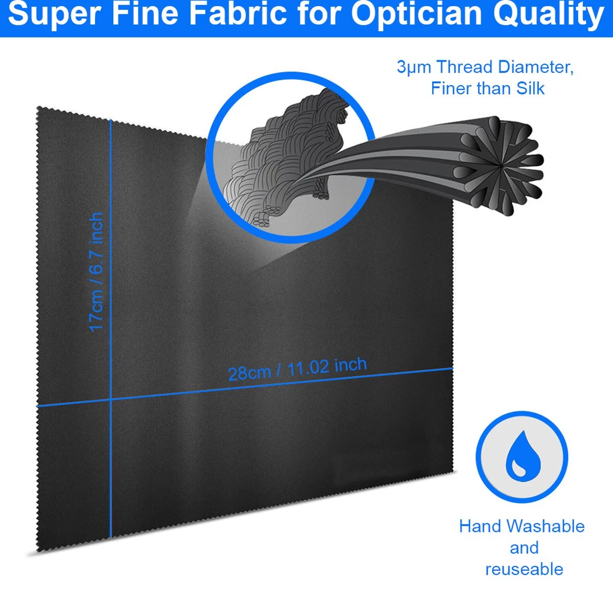 MMOBIEL 6 Pack Microfiber Reinigingsdoeken Wasbaar - 18 X 15cm - Zwart - Afbeelding 6