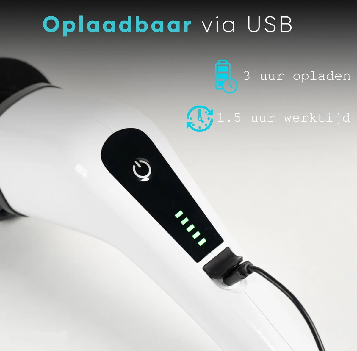 Merkloos Scrubclean Elektrische Schoonmaakborstel-7 In 1 Schrobber Met Steel-2 Standen Poetsmachine-max 130cm-badkamer/keuken/auto +gratis Houder - Afbeelding 5