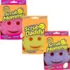 Scrub Daddy + 2 Scrub Mommy - 3 Kleuren - Schoonmaakspons