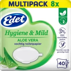 Edet Aloe Vera Vochtig Toiletpapier - 8 X 40 Stuks - Halfjaar Voorraad