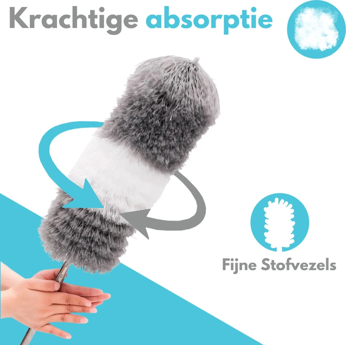 VAIVE Plumeau Uitschuifbaar - Stoffer - Duster - Ragebol Met Telescoopsteel - Afbeelding 5
