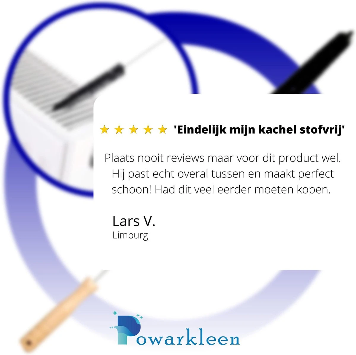 Powarkleen® - Radiatorborstel - Flexibel - Houten Handvat - Roestvrijstaal - Schoonmaakborstel - 70cm Lang! - 1 Stuk - Afbeelding 4