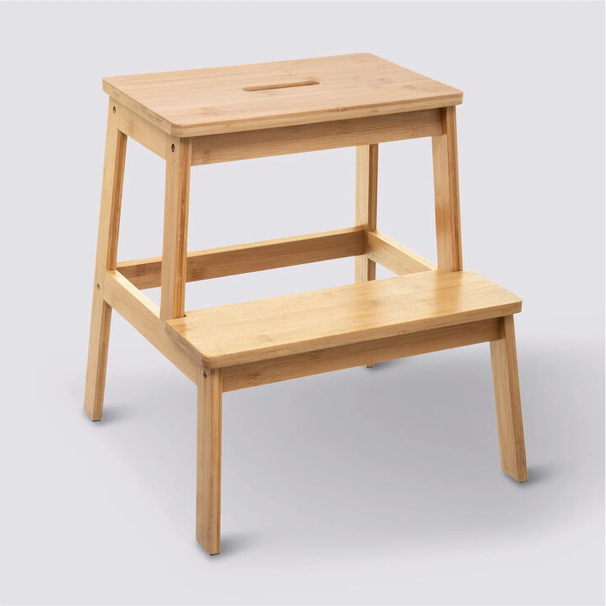 5Five - Bamboe Keukentrapje/opstapje Met 2 Treden 47 Cm - Keuken/badkamer Krukjes - Afbeelding 2