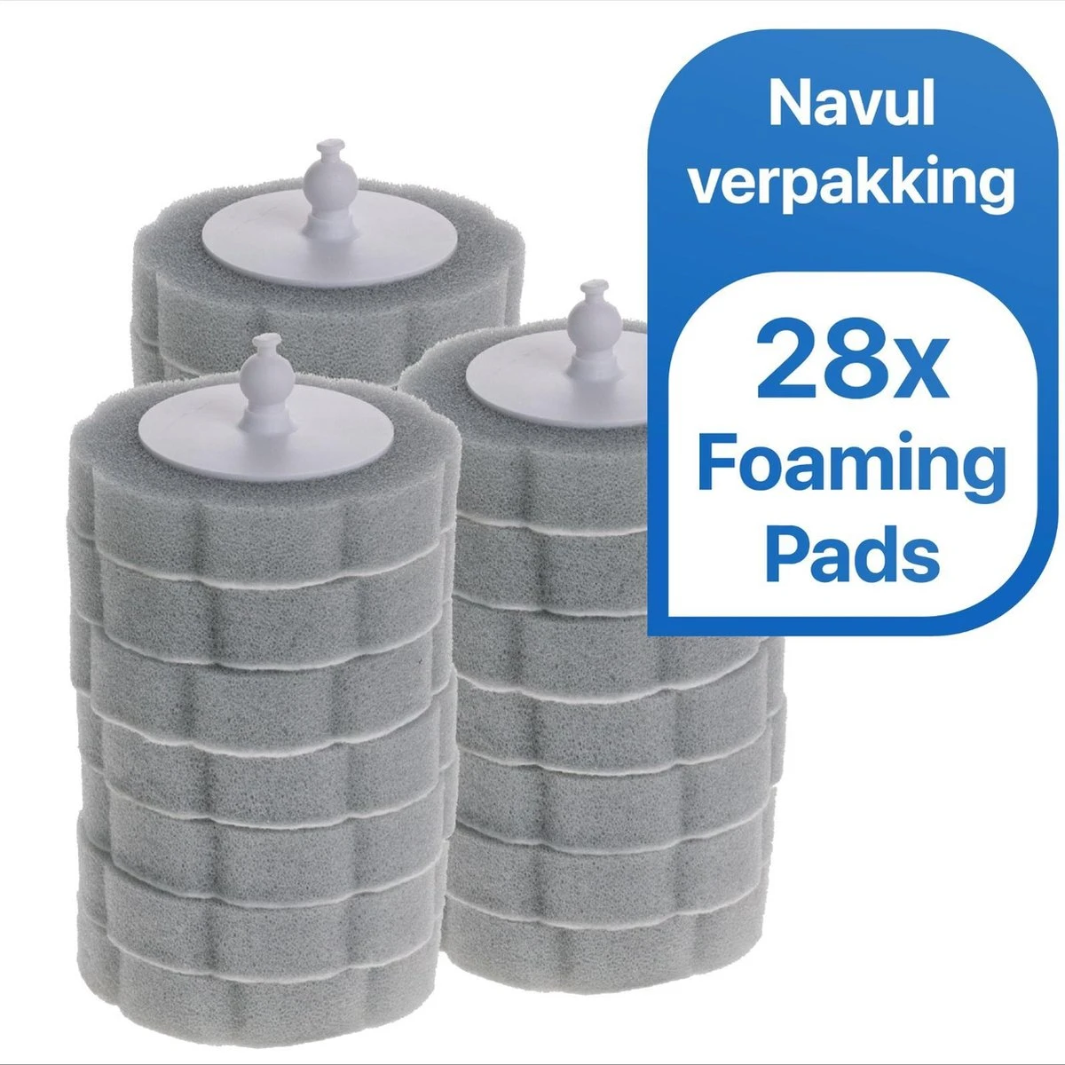 RevoBrush 28x Crystal Clean Foaming Pads Navulling - WC Borstel Met Houder Vrijstaand