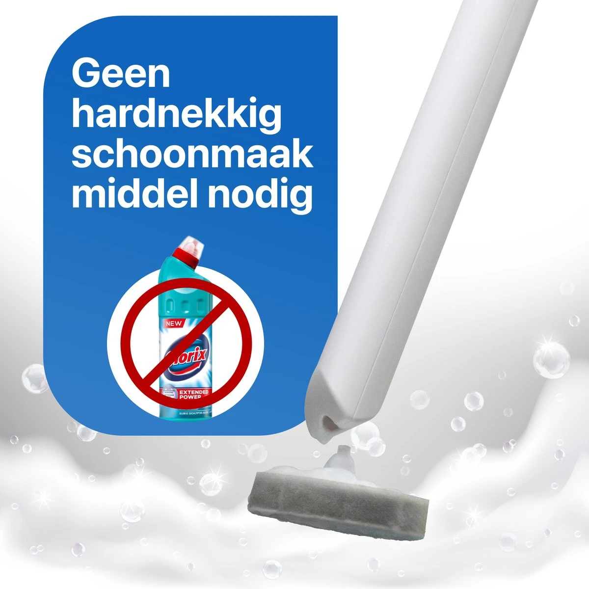 RevoBrush 28x Crystal Clean Foaming Pads Navulling - WC Borstel Met Houder Vrijstaand - Afbeelding 2