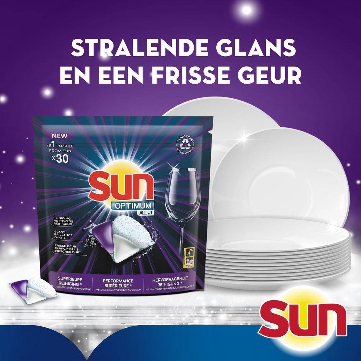 SUN® Sun Optimum All-in 1 Regular Capsules - 30 Vaatwastabletten - Maandbox - Afbeelding 5