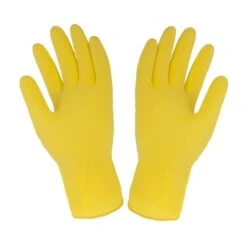 Multy - Huishoudhandschoenen Maat S - Natuurlatex/Kantoen - Geel