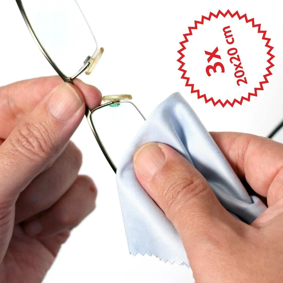 Optik- Deluxe Brillenpoetsdoekje Microvezel Brillendoekje Poetsdoekje Glazen Schoonmaakdoekje 3 X 20 X 20 Cm - Afbeelding 3