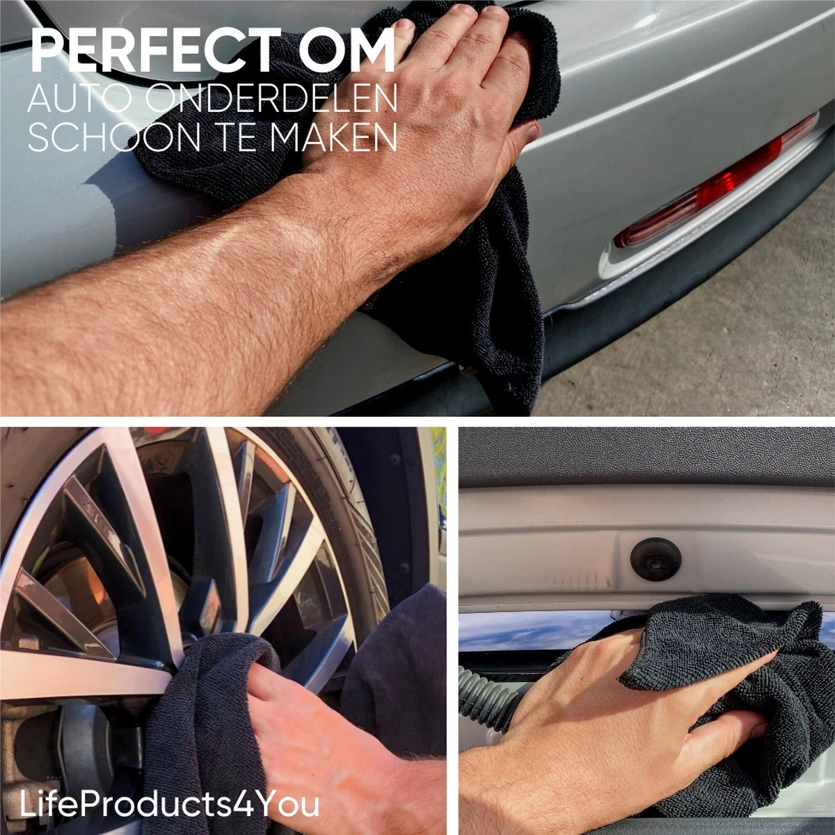 LifeProducts4You Microvezeldoekjes - Vaatdoek - Raamdoeken - Schoonmaakdoekjes - Raamdoeken Streepvrij - Microvezeldoeken - Reinigingsdoekjes - Spiegeldoeken - Autodroog Doek - Auto Schoonmaak Producten - 30 X 30 Cm - 7 Stuks - Afbeelding 2