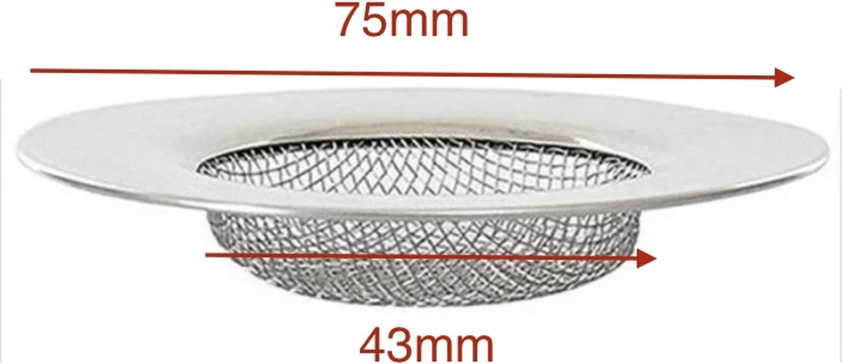 JvB - Gootsteen Zeef 2 Stuks RVS Buitenmaat 7.5 Cm Binnenmaat 4,3 Cm - Zeef - Gootsteen - Haar Opvanger Haar Vanger - Vuil Tegenhouden - Afbeelding 5