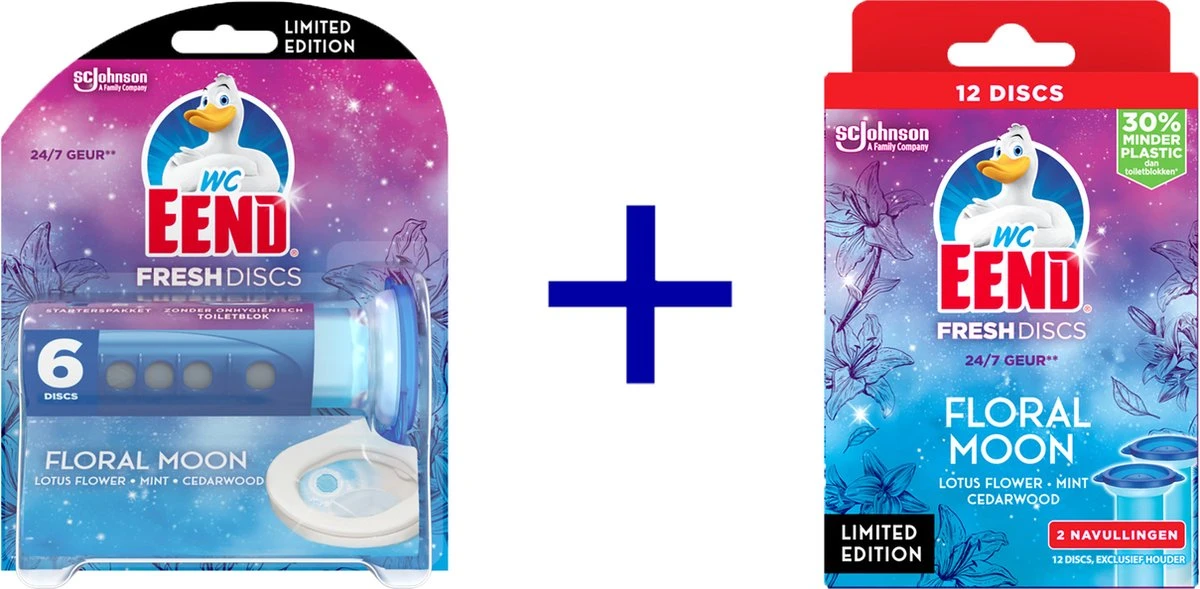 WC-Eend Fresh Discs Floral Moon + Navulling 12 Discs