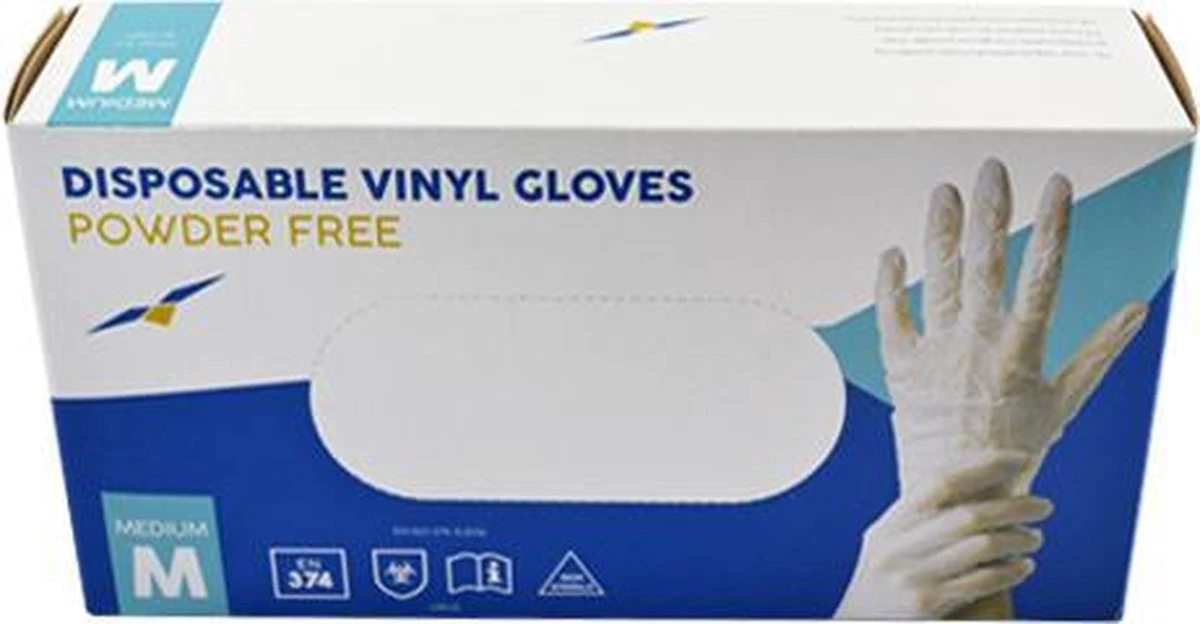 Merkloos Wegwerp Handschoenen - Vinyl Handschoenen - Poedervrij - Wit - Maat M - 100 Stuks - Afbeelding 6