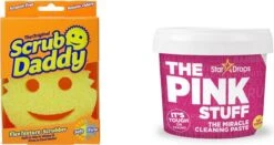 Scrub Daddy Schuurspons - Krasvrij Schoonmaken - Inclusief The Pink Stuff Paste