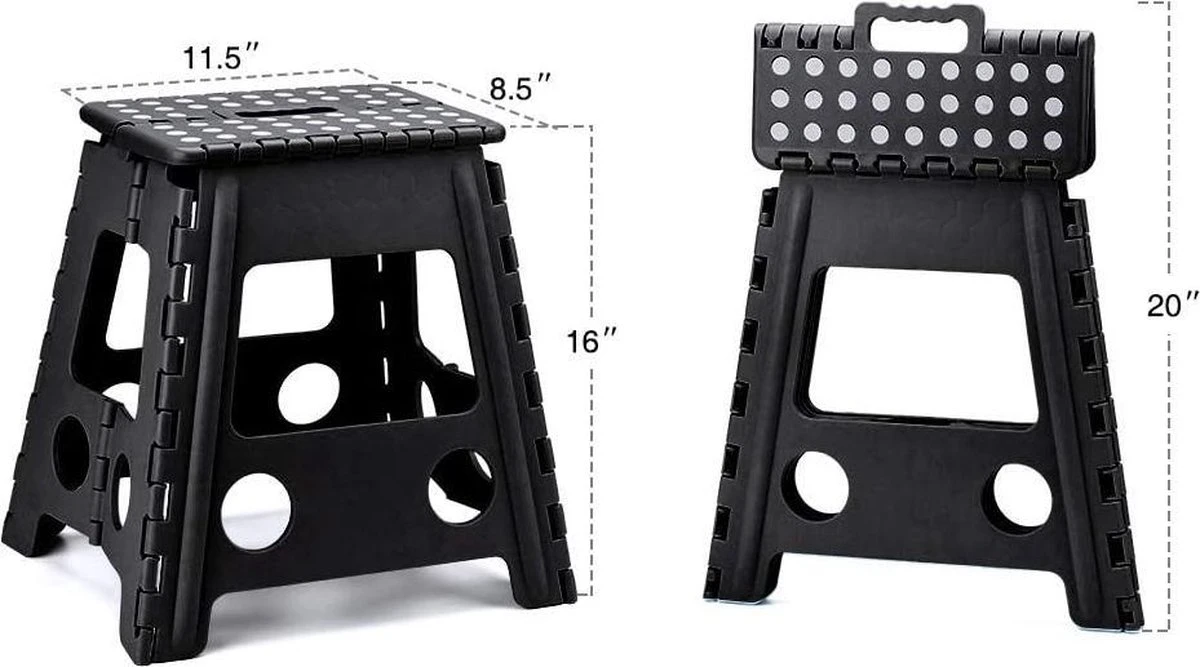 Buxibo - Kruk - Krukje - Keukentrap - Keukentrapje - Opvouwbaar Trapje - Keuken/Badkamer/Schuur Trapje - 29 X 24 X 40cm - Afbeelding 7