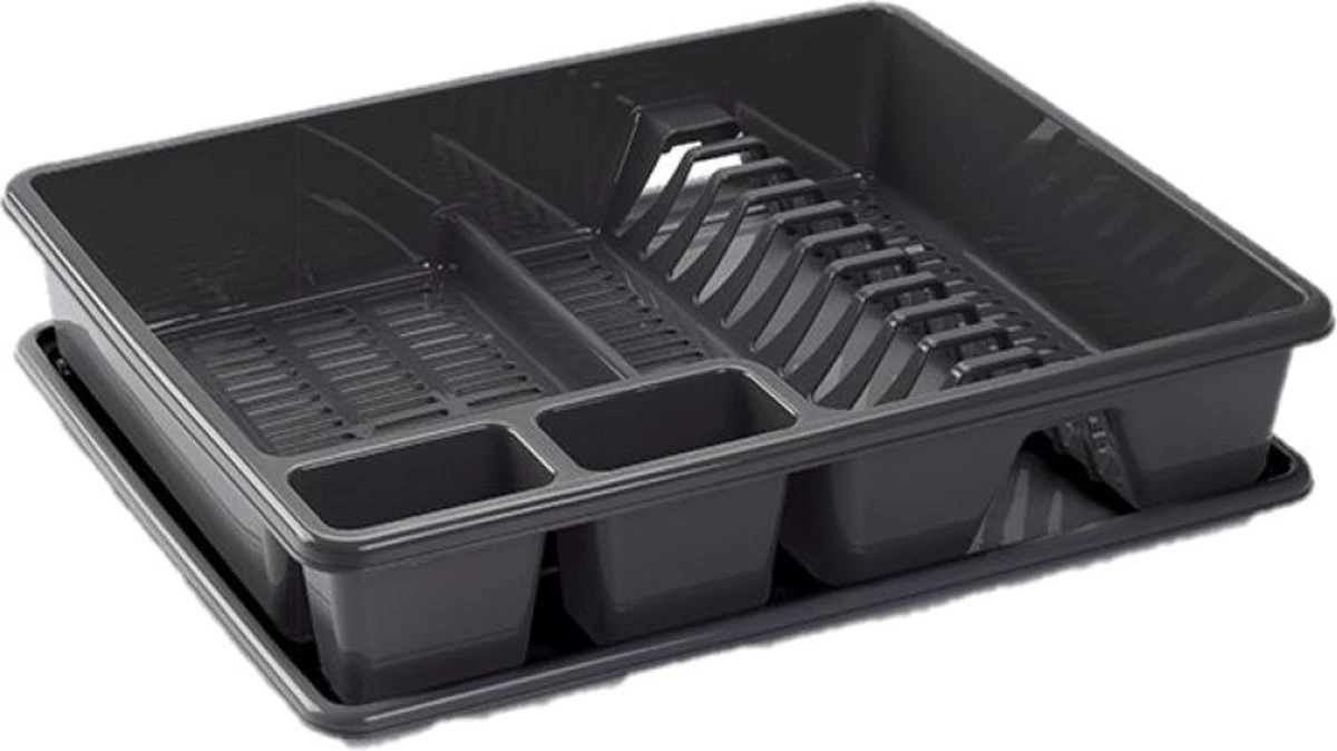 Afwas Afdruiprek Donkergrijs Kunststof 48 X 38 X 9 Cm - Afwassen/drogen Met Lekbak