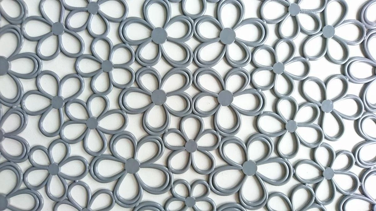 Merkloos Papillon - 2 Stuks Gootsteenmat - Bloem Grijs - 31,5 X 31,5 Cm - Afbeelding 3