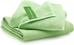 Geweldigschoon Groene Microvezel Raamdoekenset Bestaande Uit 1 Schoonmaakdoek + 1 Droogdoek (raamdoeken, Raamset)