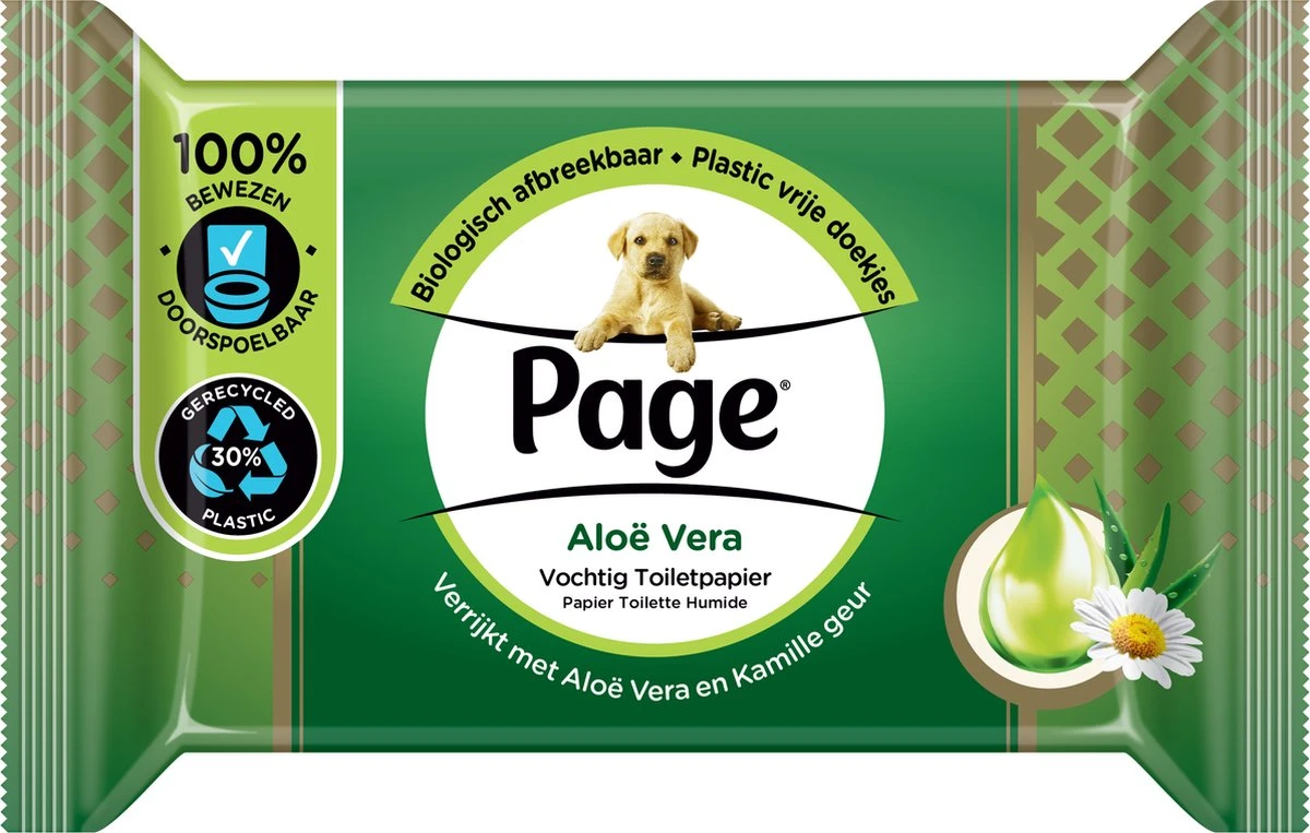 Page Vochtig Toiletpapier - 12 X 38 Stuks - Aloë Vera Vochtig Wc Papier - Voordeelverpakking - Afbeelding 7