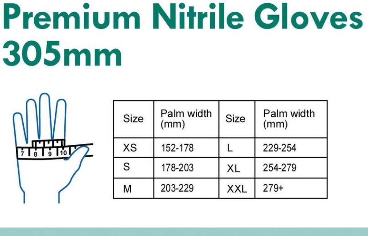 H&S PROTECTOR - Extra Lang Nitril Handschoenen - 305mm Lang - Wegwerp Handschoenen - Wit - M - Poedervrij - 100 Stuks - Afbeelding 5