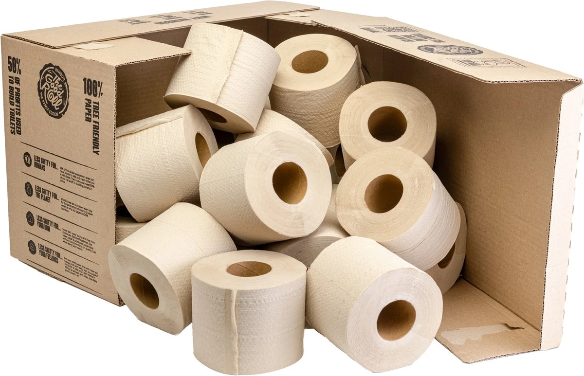 THE GOOD ROLL - WC Papier - 24 Stuks - 300vel 2-laags - The Naked Panda Edition - Bamboe Toiletpapier