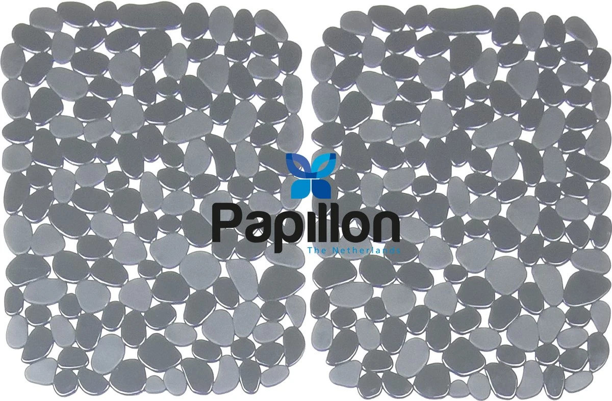 Merkloos Gootsteenmat - 40x30 Cm - Papillon Kiezels Grijs - Afbeelding 3